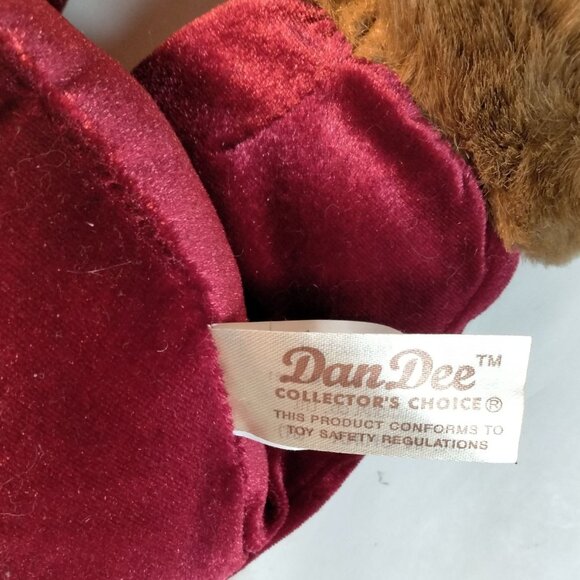 Dan Dee Christmas Teddy Bear Plush Red Velvet White Snowflake Vintage 2005 - Picture 6 of 6